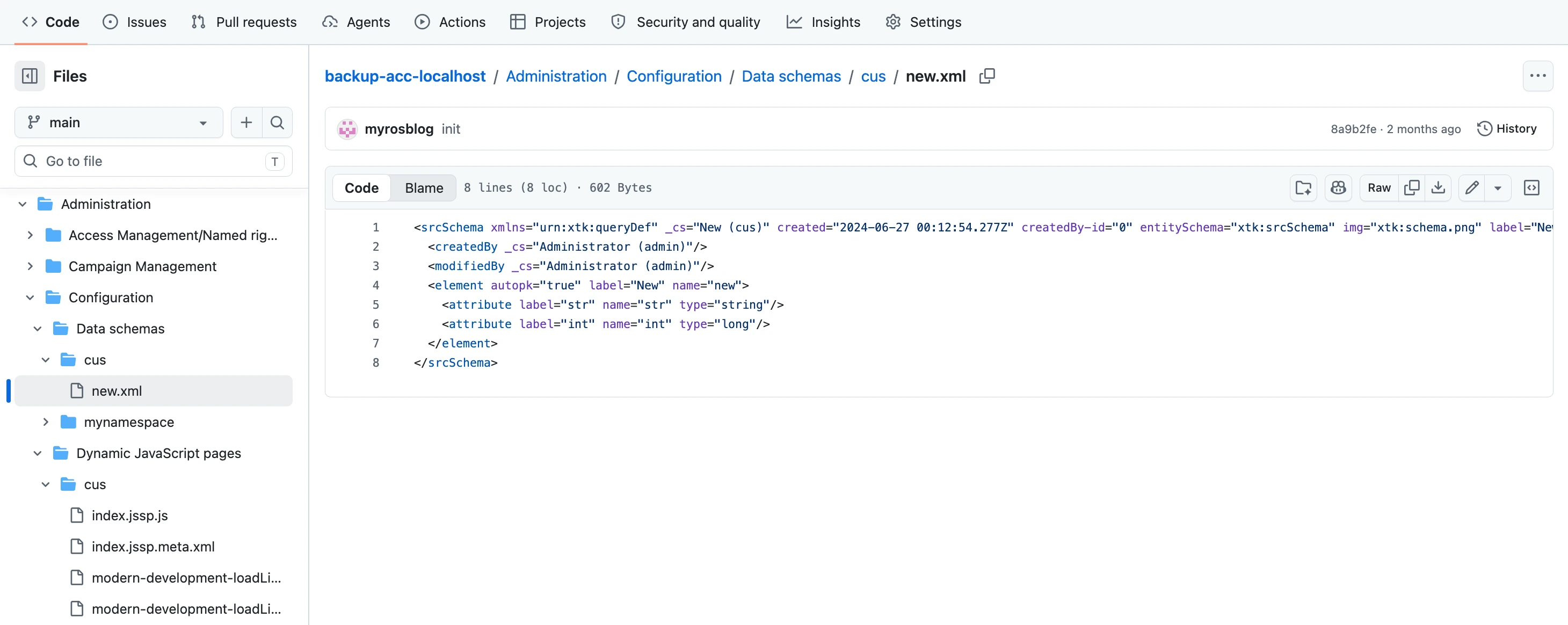 acc with Github to browse Adobe Campaign files in the Web UI