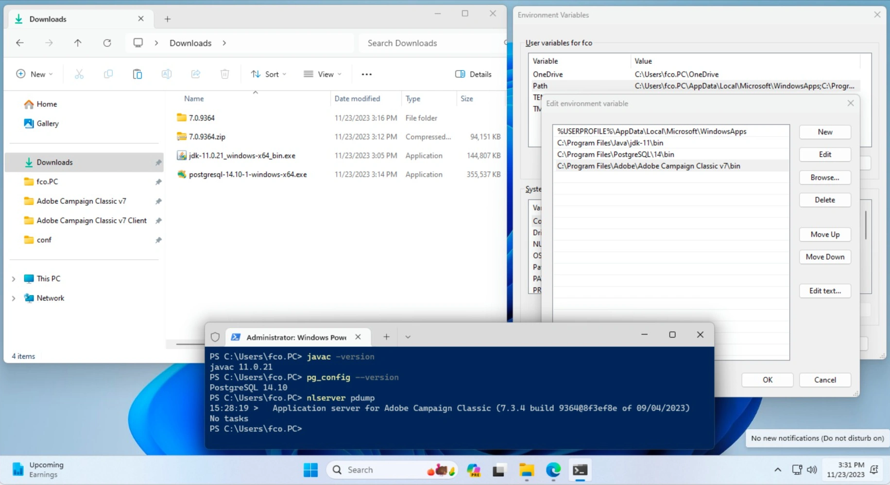Verify Adobe Campaign dependencies installation