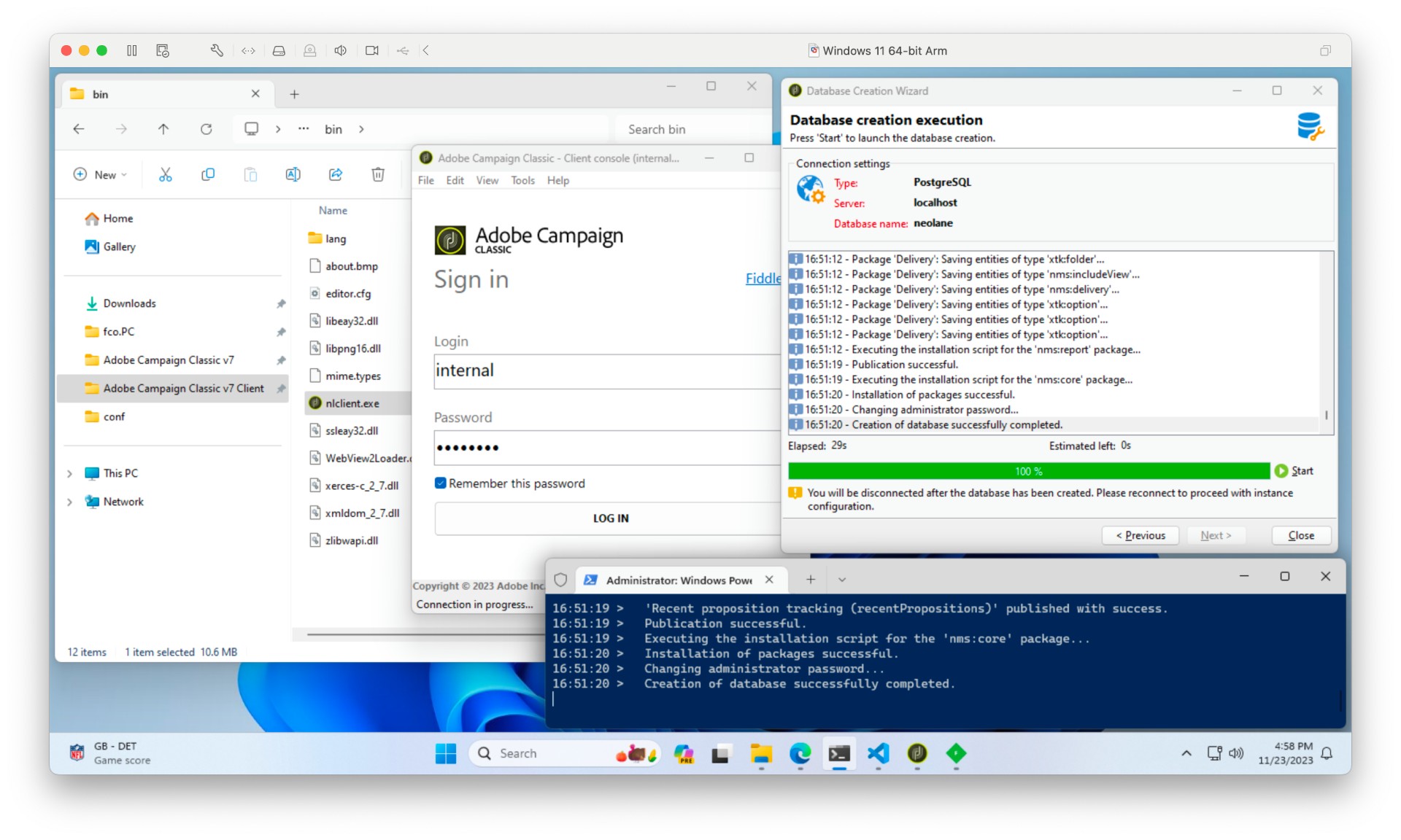 Instance configuration from the client